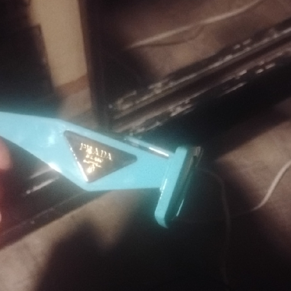 Prada Turquoise Triangle Logo Accessory